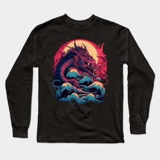 Japanese Sea Dragon Colorful Long Sleeve T-Shirt